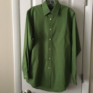 Stafford classic fit Green long sleeve Dress shirt